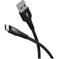 Goobay USB-C - USB-A Supersoft Textile kabel | USB2.0 | PD 60W | zwart | 2 meter