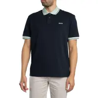 BOSS Polo BOSS Orange donkerblauw Pe_Blocks groene kraag