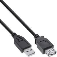 InLine 34603B USB 2.0 verlengkabel, mannelijke/vrouwelijke connector, type A, zwart, 3 meter