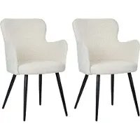 Pole to Pole Eetkamerstoel Wing teddystof | teddystof wit 58x87x61 cm eetkamerstoelen | NADUVI
