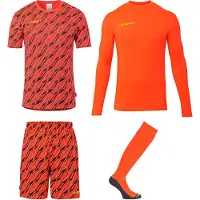 Uhlsport Keeperstenue Progressive - Rood/Zwart/Fluo Yellow