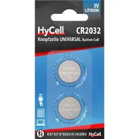 HYCELL 5020202, Wegwerpbatterij, CR2032, Lithium, 3V, 2 stuks, Zilverkleurig