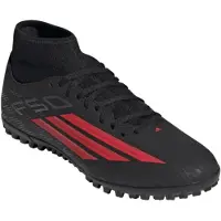 Adidas Heren f50 club mid cut stealth victory pack tf astro voetbalschoenen - Core Zwart/Lucid Red/Zwart