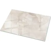 Tulup Tafelblad Glas - Marmer Textuurpatroon Glasplaat Tafel - 100 cm x 70 cm - Romig Veiligheidsglas - Rechthoekig Tafelblad Glas - Glazen Tafelblad voor de Woonkamer - Glazen Tafelblad