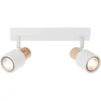Brilliant Pini - Plafondspotbalk - GU10 max 2x10W - Wit/Hout