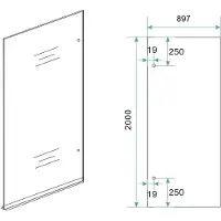 Wiesbaden Inloopdouche Rechts Less 90x200 cm 8 mm Nano Spiegelrook- naar Helder Glas Geborsteld Brons Koper