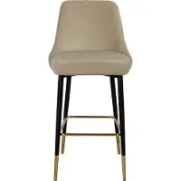 Padiro barkruk - 53 x 57 x 110 cm - Taupe - Hotel-chic - Polyester, Fluweel, IJzer - met rugleuning