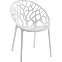 CLP Hope stapelbare Tuinstoel - Weerbestendig & UV-bestendig - Kunststof Stoelen met Armleuningen - Modern Design - wit