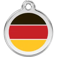 Red Dingo German Flag roestvrijstalen hondenpenning large/groot dia. 3,8 cm