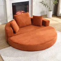STILVORA Slaapbank 173 X 176 Cm - 2 In 1 Uitklapbare Sofa Naar Ovaal Logeerbed - Ruimtebesparend Voor Woonkamer En Slaapkamer - Schuim Oranje