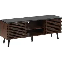 Beliani PERTH - TV-meubel - Donkere houtkleur - MDF
