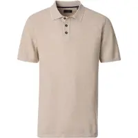 Casa Moda Beige poloshirt structuur 3 knoops