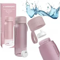 Wessper BPA-vrije drinkfles 700ml met actieve koolfilter – duurzame waterfles voor sport, school & fitness – Roze