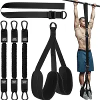 INF Pull up band / Trainingsband pull ups - Pull up hulpmiddel voor krachttraining fitness zwart 150 lbs
