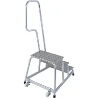 Krause montageopstapje, met trapleuning/wielen, 3 treden, hoogte 0,6 m, 11 kg