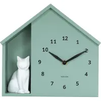 Karlsson wandklok siting cat grijsjade- Ø24,9cm