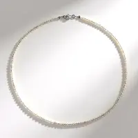 Cavill - Zilveren Halsketting 925 Sterling Zilver - 30,643 ct Witte Topaas Ronde Facetgeslepen Kralen - Elegante Minimalistische Dames Sieraden