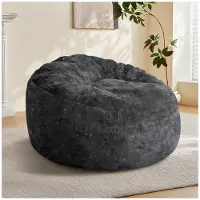MODFU Éénpersoons, gebogen zitkussen met hoge rugleuning. Ergonomisch ontwerp. Flanel. Geschikt voor een werkruimte of balkon. Zwart