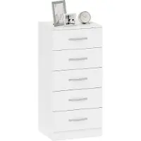 HOMCOM Drawer Chest-Spaanplaat-40L x 35B x 85H cm-Wit
