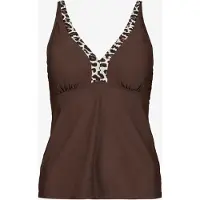 Osaga dames tankinitop met panterprint bruin maat XL