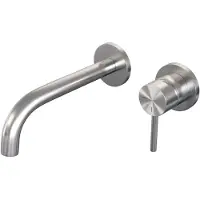 Brauer Brushed Edition Inbouw Wastafelmengkraan met Gebogen Uitloop en Rozetten Model A1 RVS Geborsteld PVD