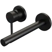 Brauer Black Edition Inbouw Wastafelmengkraan met Rechte Uitloop en Rozetten Model A2 Mat Zwart