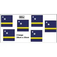Wefiesta 60x Servetten Curacao 33cm x 33cm - 3 laags - Servet diner eten knoeien restaurant BBQ thema feest verjaardag feest