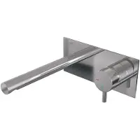 Brauer Chrome Edition Inbouw Wastafelmengkraan met Rechte Uitloop en Afdekplaat Model B1 Chroom