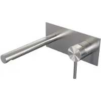 Brauer Brushed Edition Inbouw Wastafelmengkraan met Rechte Uitloop en Afdekplaat Model A1 RVS Geborsteld PVD