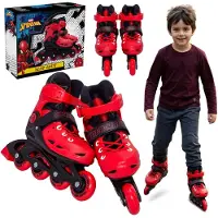 Sarcia.eu MARVEL Spider-Man Rood-zwarte verstelbare rolschaatsen voor jongens, veilig