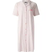 Lunatex - dames nachthemd 224198 met doorknoopsluiting - korte mouw - roze - maat M