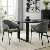 Sweiko Eetkamerstoel - Set van 2 - Chenille - Metalen frame - Grijs