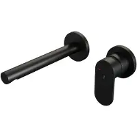 Brauer Black Edition Inbouw Wastafelmengkraan met Rechte Uitloop en Rozetten Model C1 Mat Zwart