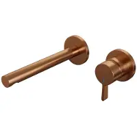Brauer Copper Edition Inbouw Wastafelmengkraan met Rechte Uitloop en Rozetten Model E1 Koper Geborsteld PVD