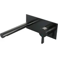 Brauer Gunmetal Edition Inbouw Wastafelmengkraan met Rechte Uitloop en Afdekplaat Model E1 Gunmetal Geborsteld PVD