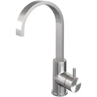 Brauer Brushed Edition Hoge Opbouw Wastafelmengkraan met Draaibare Platte Uitloop Model B RVS Geborsteld PVD