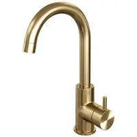 Brauer Gold Edition Hoge Opbouw Wastafelmengkraan met Draaibare Ronde Uitloop Model B Goud Geborsteld PVD