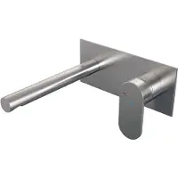 Brauer Brushed Edition Inbouw Wastafelmengkraan met Rechte Uitloop en Afdekplaat Model C1 RVS Geborsteld PVD