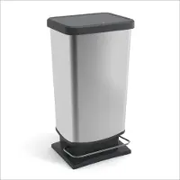 Rotho Paso Plus pedaalemmer - prullenbak - 40 ltr - BPA vrij - Zilver