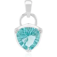 Cavill - Zilveren Hanger - 925 Sterling Zilver met Palladium - 1,79 ct Blauwe Braldu Fluoriet Triljant Geslepen - Modern Elegant Sieraad