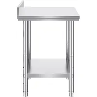 Vevor RVS Werktafel – Roestvrijstalen Keukentafel met Onderplank – Professionele Werkbank – Hoog Draagvermogen – Voor Horeca, Keuken, Garage & Werkplaats