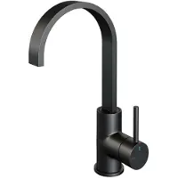 Brauer Black Edition Hoge Opbouw Wastafelmengkraan met Draaibare Platte Uitloop Model A Mat Zwart