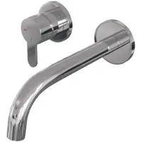 Brauer Chrome Edition Inbouw Wastafelmengkraan met Gebogen Uitloop en Rozetten Model D2 Chroom