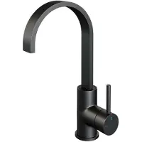 Brauer Black Edition Hoge Opbouw Wastafelmengkraan met Draaibare Platte Uitloop Model A Mat Zwart