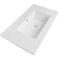 Brauer Starfall Wastafel - 80 cm - met 1 Spoelbak en 1 Kraangat - Keramiek Hoogglans Wit