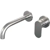 Brauer Brushed Edition Inbouw Wastafelmengkraan met Gebogen Uitloop en Rozetten Model C1 RVS Geborsteld PVD