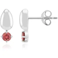 Cavill - Zilveren Oorbellen met 0,27 ct Braziliaanse Roze Toermalijn - 925 Sterling Zilver Palladium - Rond 3,5mm - Elegant Dames Sieraad