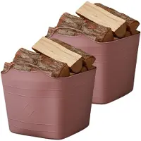 Excellent houseware flexibele kuip / emmer - 2x - roze - 25 l - kunststof - 40 x 35 cm - met handvatten