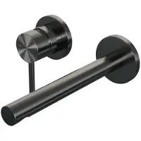 Brauer Gunmetal Edition Inbouw Wastafelmengkraan met Rechte Uitloop en Rozetten Model A2 Gunmetal Geborsteld PVD