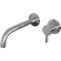Brauer Chrome Edition Inbouw Wastafelmengkraan met Gebogen Uitloop en Rozetten Model E1 Chroom